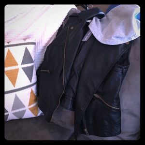 NWT Wet Seal Hooded Leather Vest