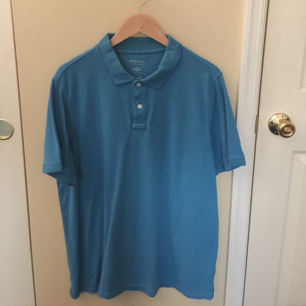 Blue polo shirt