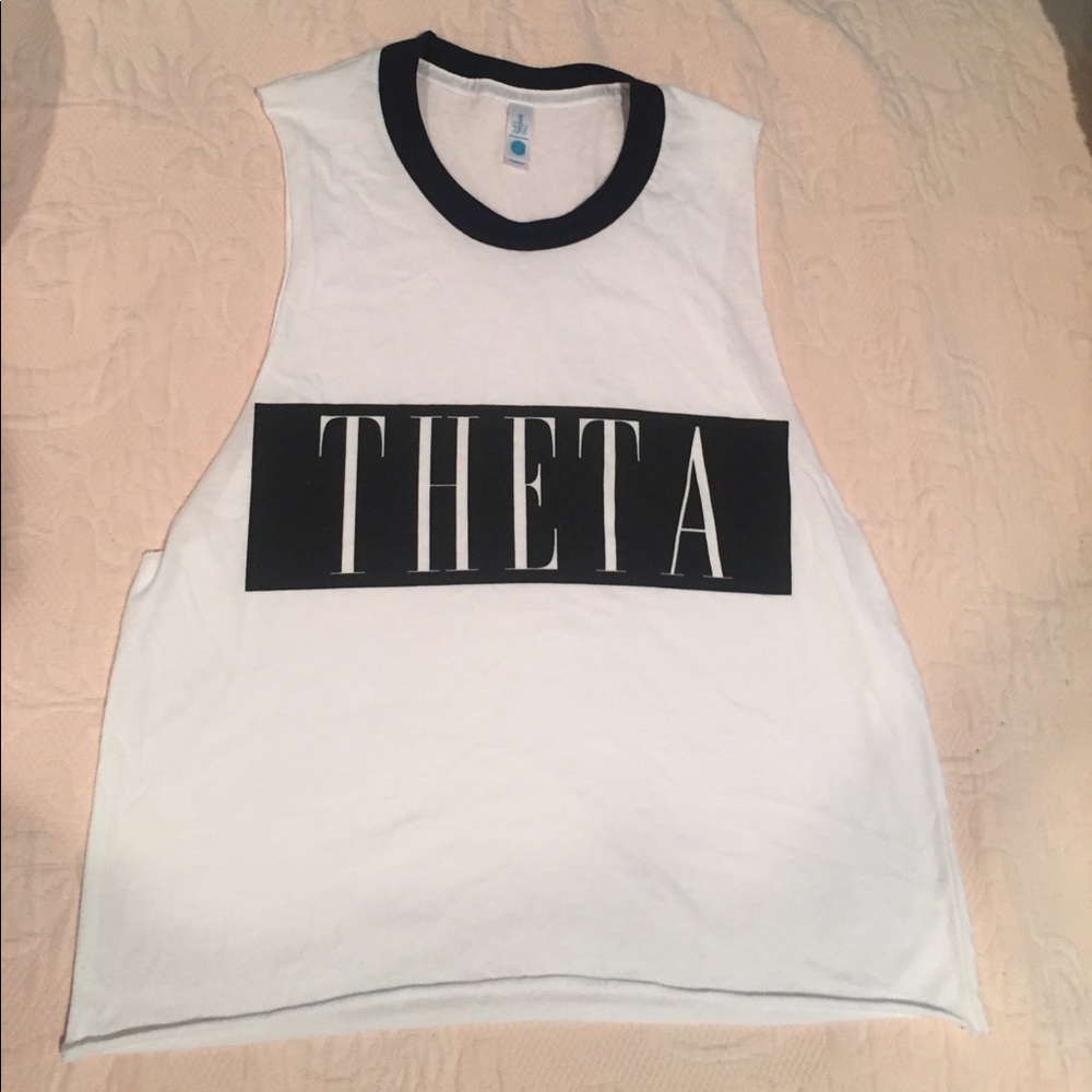 White Kappa Alpha Theta✨▪️THETA▪️✨ muscle tank
