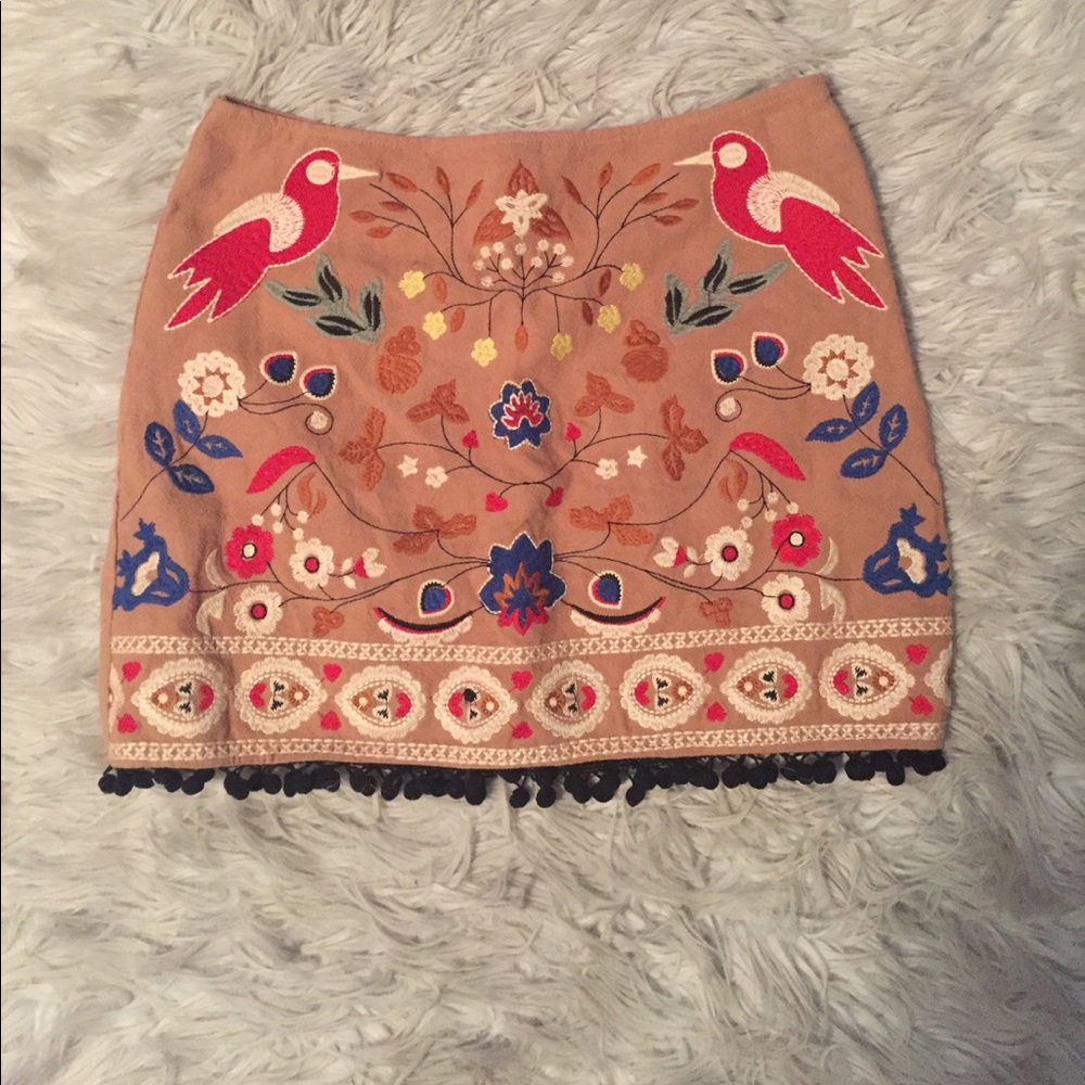 Umgee Embroidered Mini Skirt NWT