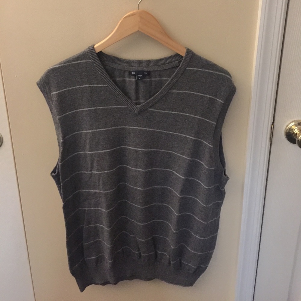 Gray sweater vest