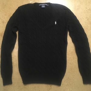 Ralph Lauren Sport Cotton Cable V Neck Sweater