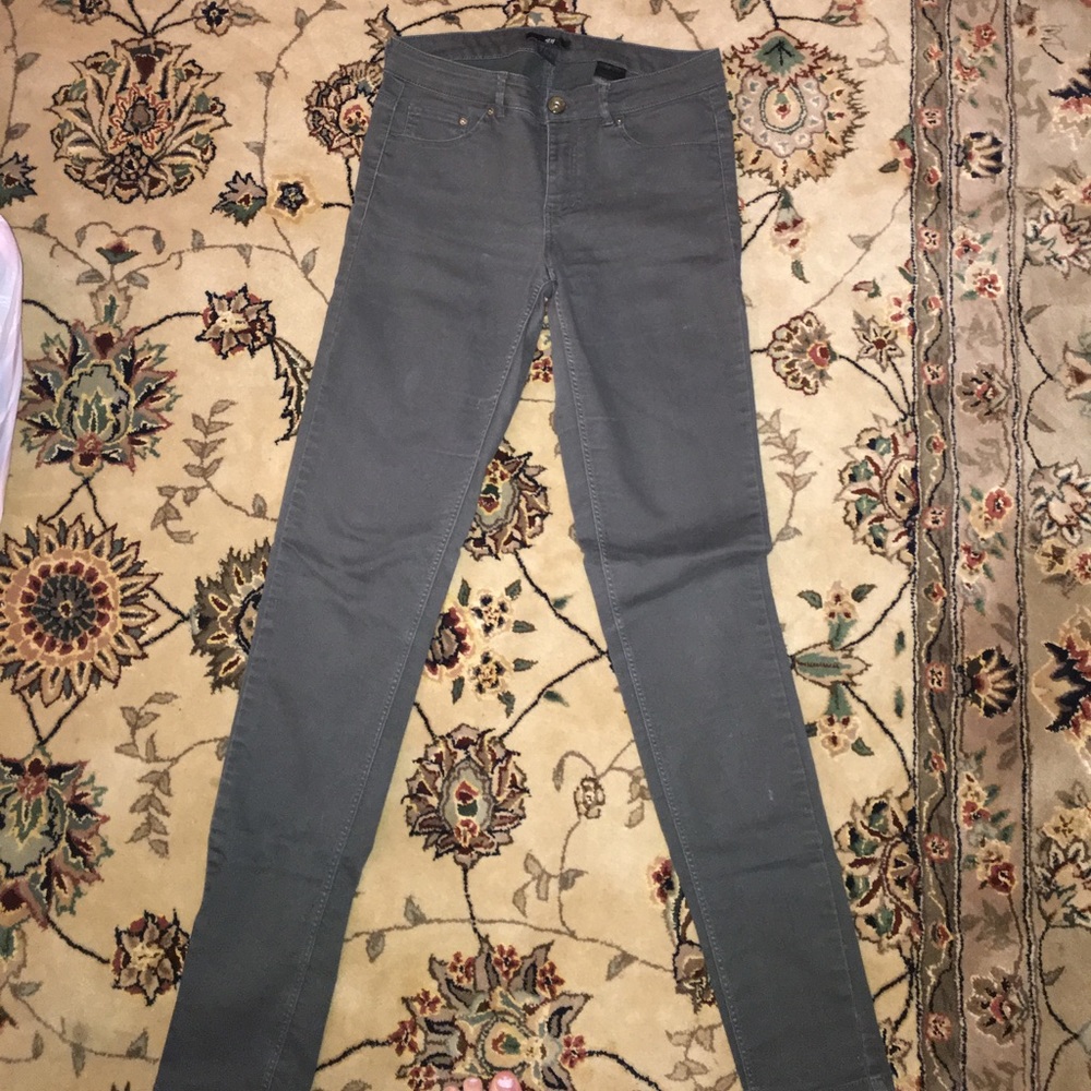 Women's H&M Dark Green Skinny Jeans