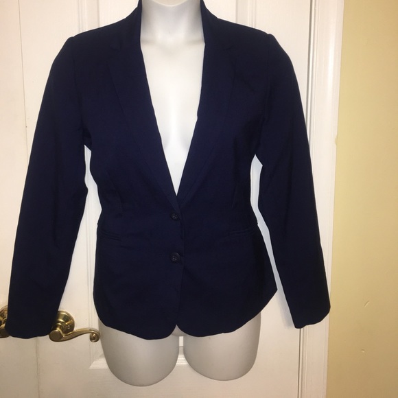 Sag Harbor missy linen look jacket navy 12 - Picture 1 of 6