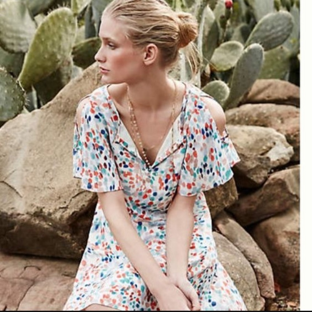 [Maeve] Anthropologie fluttered watercolor dress