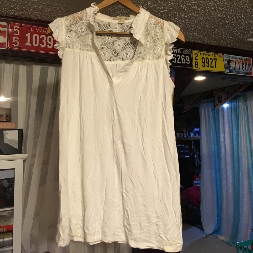 White Lacey long shirt