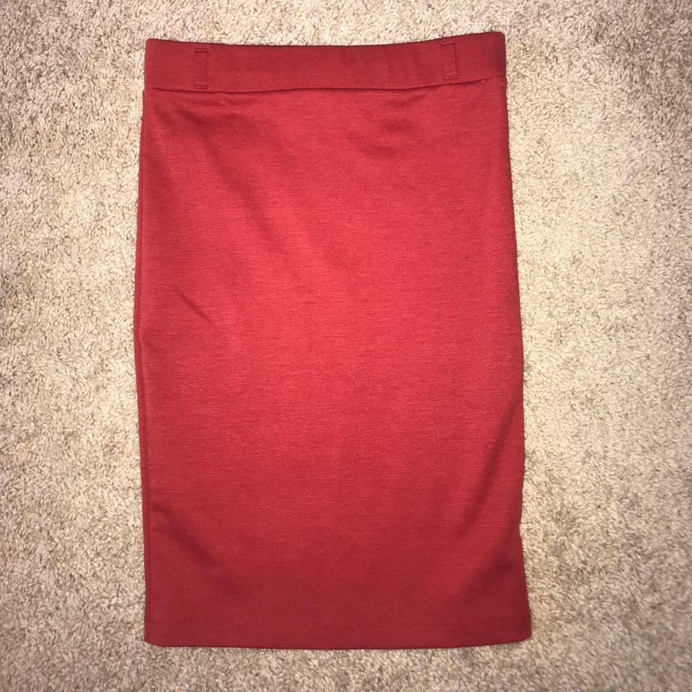 Simple Red Pencil Skirt