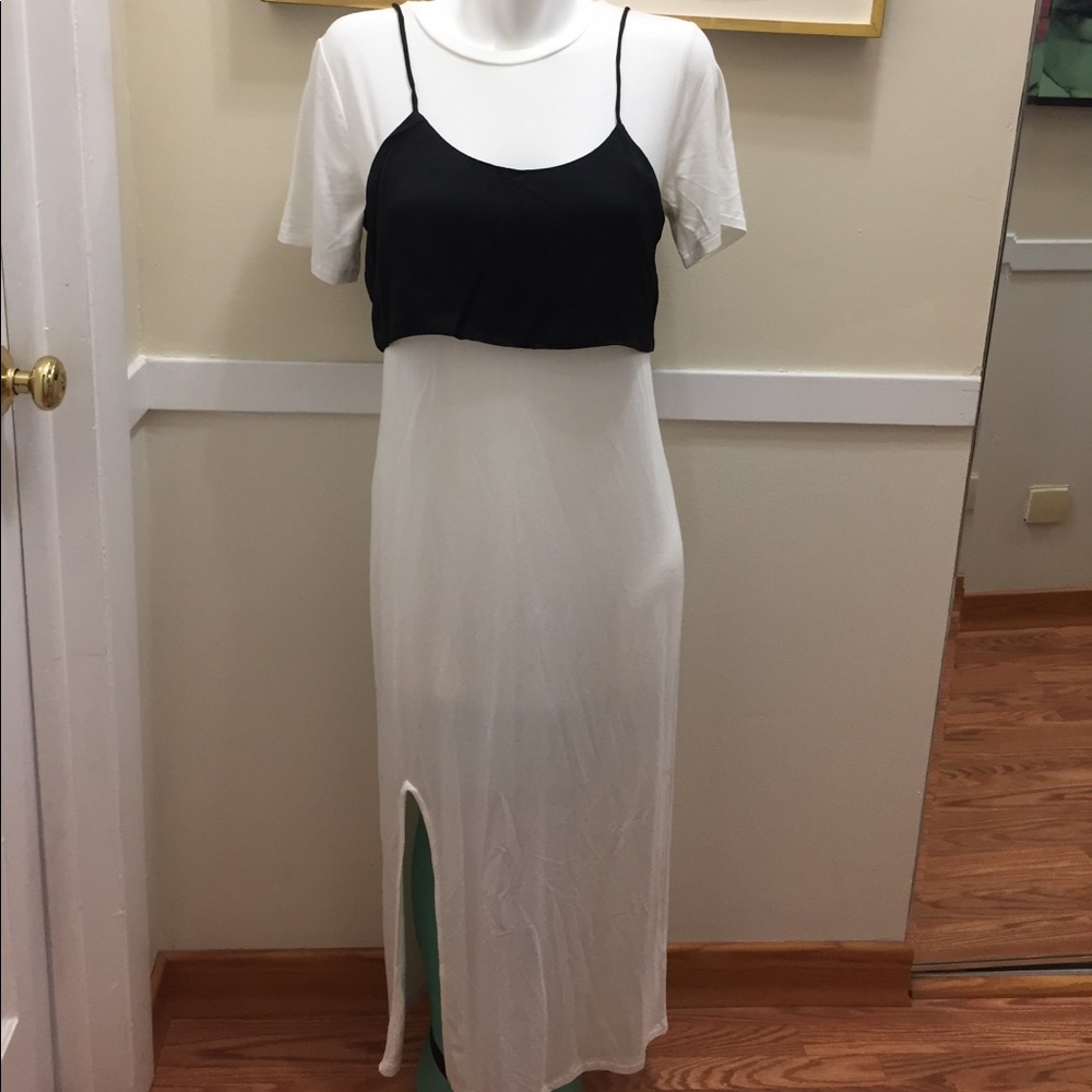 English factory dress with removable crop top