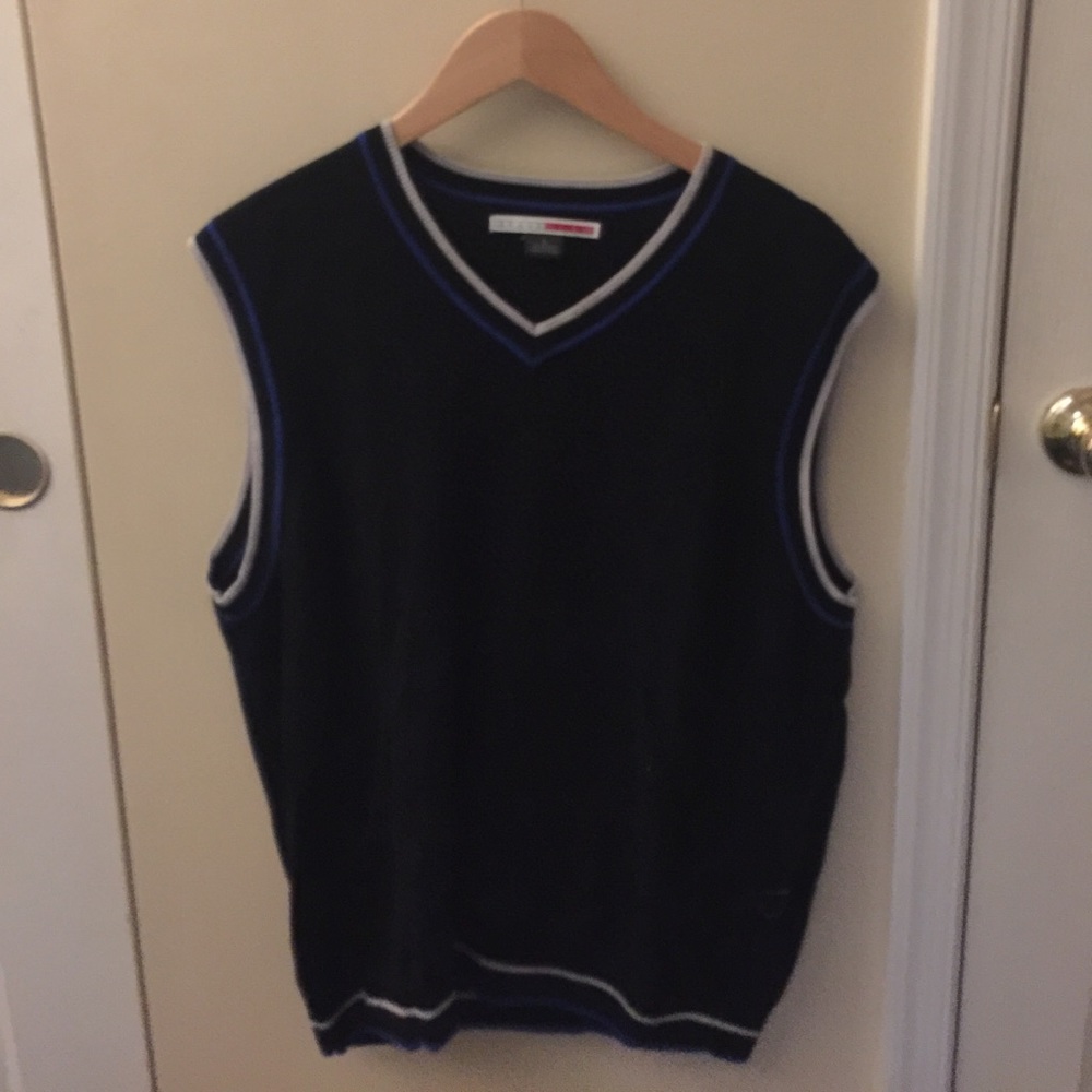 Black v-neck sweater vest