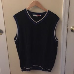 Black v-neck sweater vest