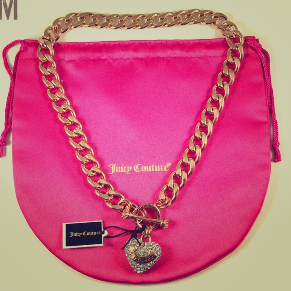 New Juicy Couture Toggle Heart Necklace-Rose Gold