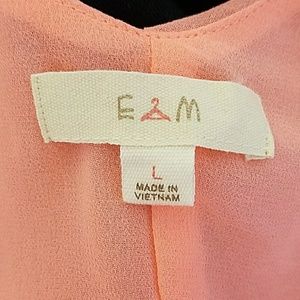 em Tops - Coral Keyhole Racer Back Tank Top - L em Tops - Coral Keyhole Racer Back Tank Top - L