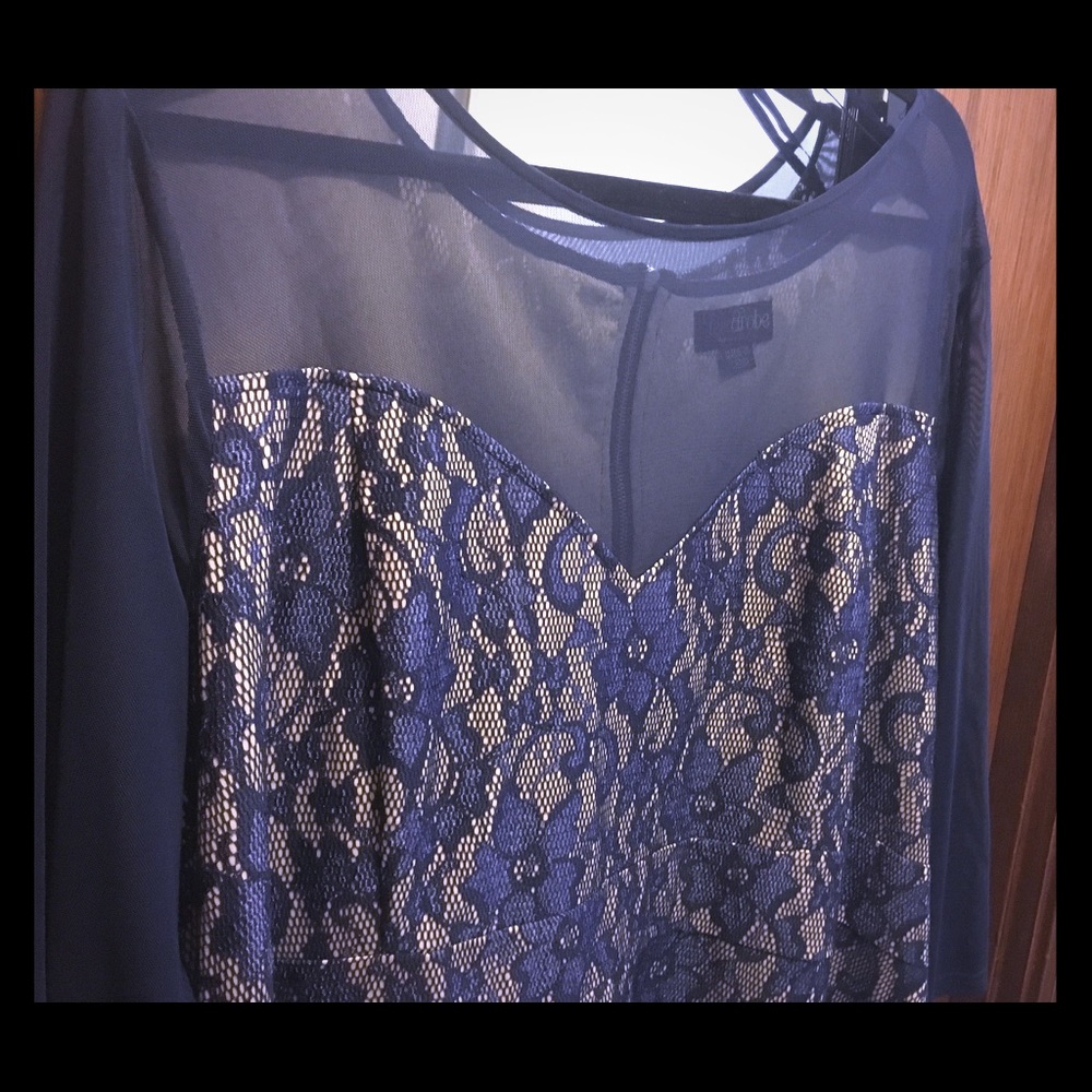 Navy Lace Pattern Dress LovedRobe for SimplyBe