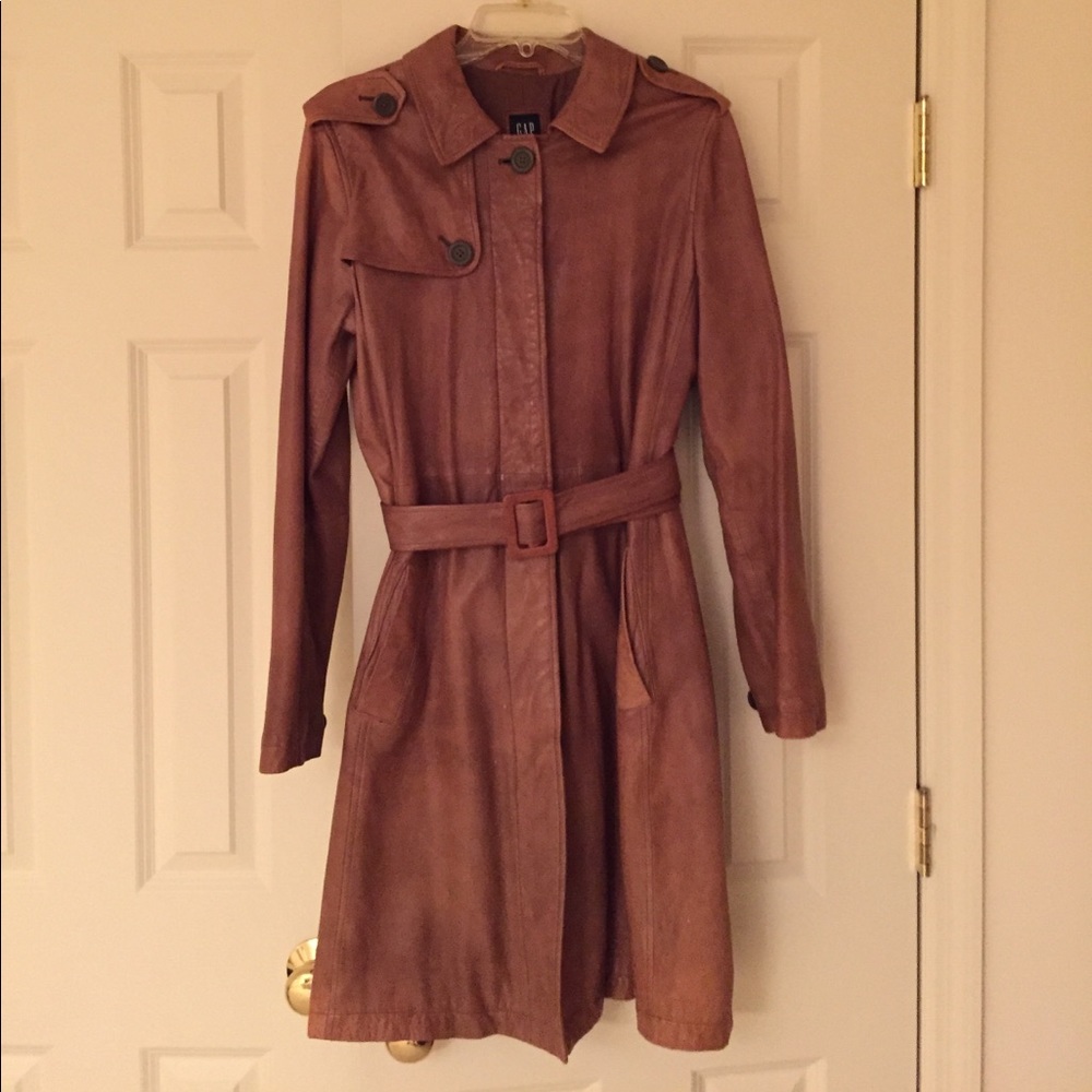 Leather trench coat