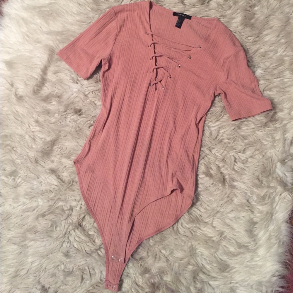 Forever21 Lace Up Bodysuit