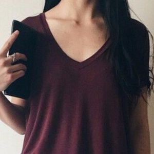 LF | Emma & Sam oxblood red V Neck