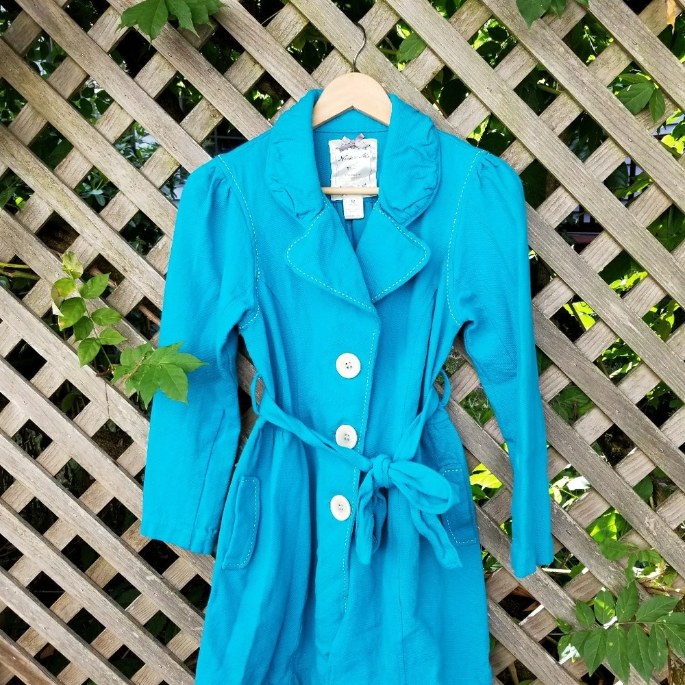 Teal Cotton Trenchcoat