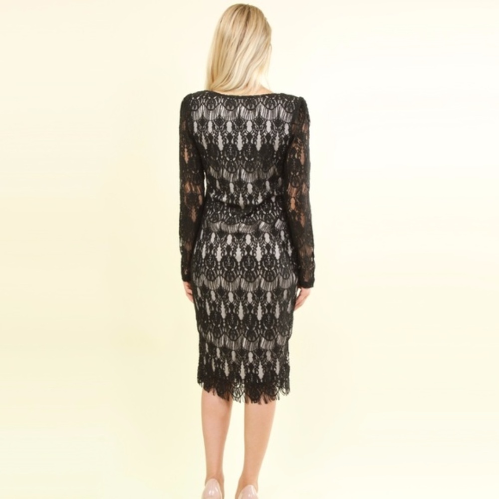 Little Black Lacey Dress - Picture 6 of 7
