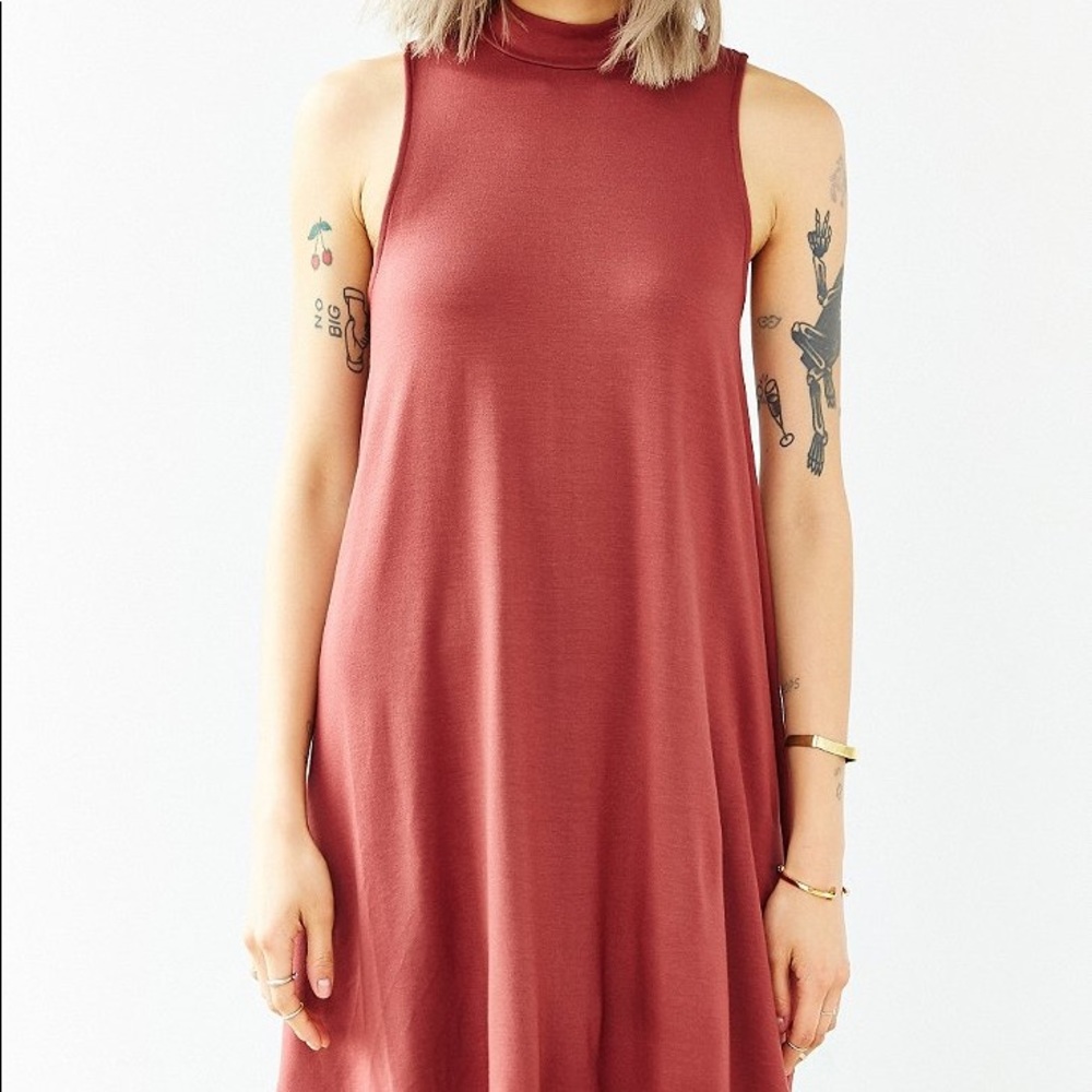Silence + Noise Mock Turtleneck Swing Dress