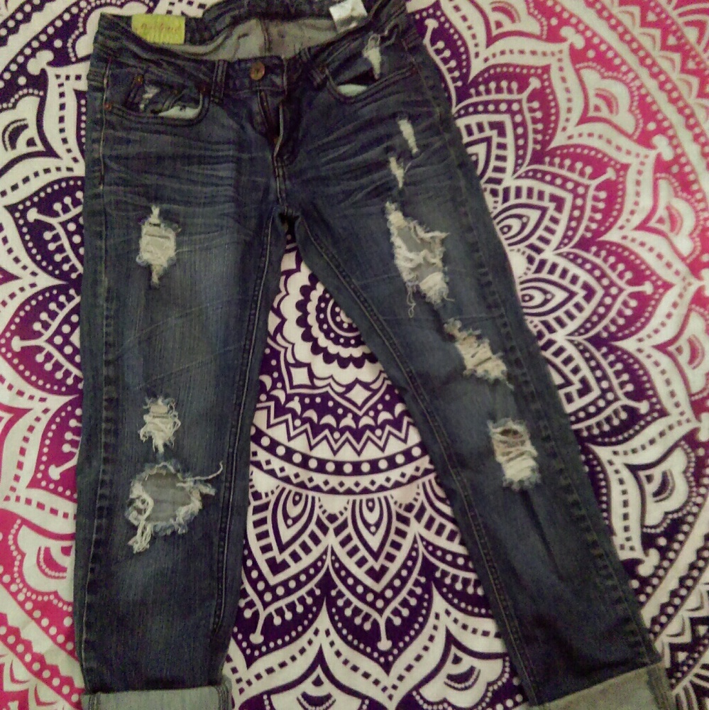 Machine Distressed Jeans