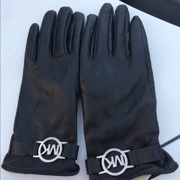 KORS Michael Kors Accessories - Michael Kors black leather gloves