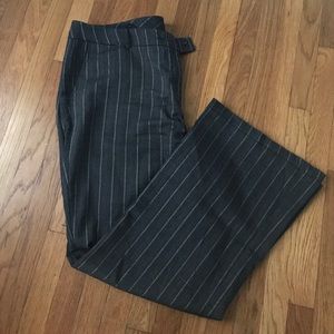 Black with beige striped dress pants