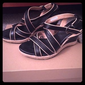 Beautiful leather UGG wedge sandals