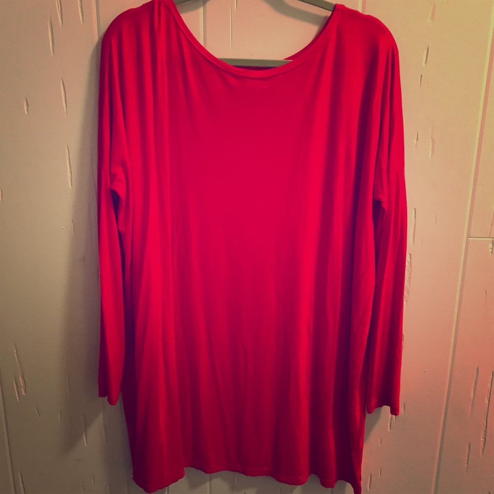 Red Piko long sleeve tunic