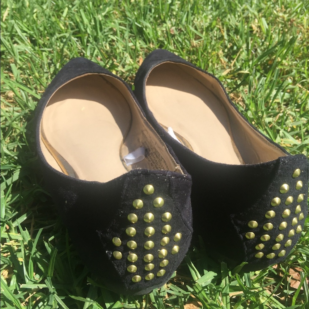 Black flats with gold studs