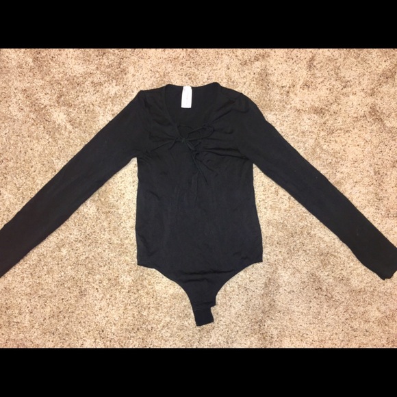 Black tie up bodysuit - Picture 1 of 2