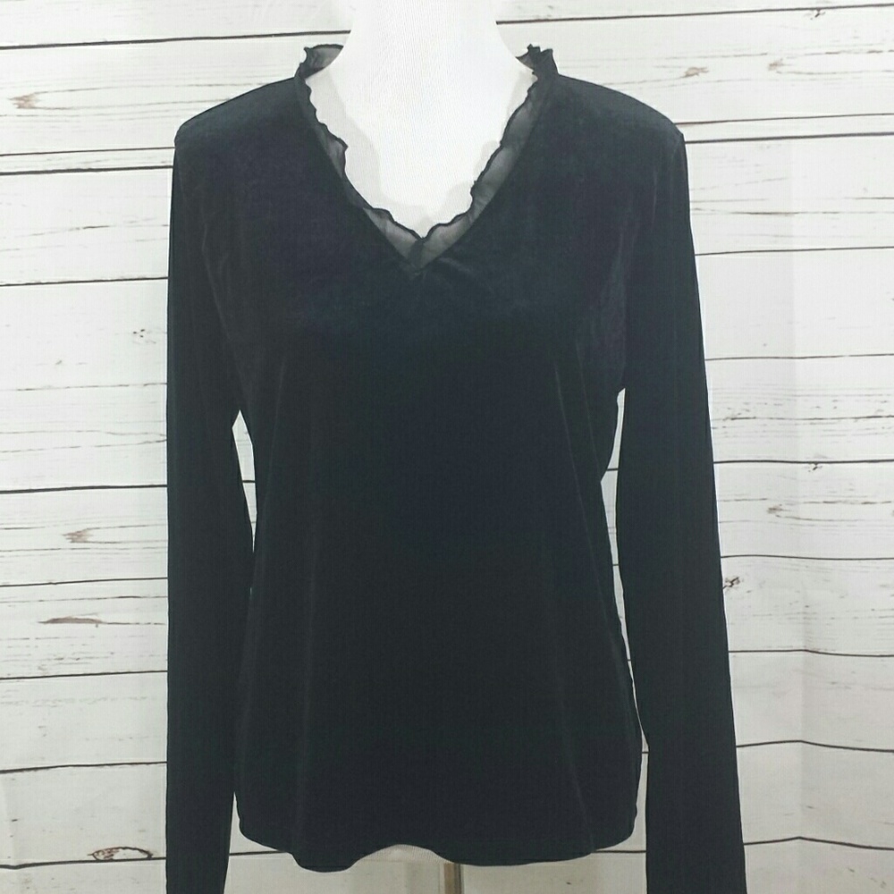 Lauren Ralph Lauren Velvet Look Blouse