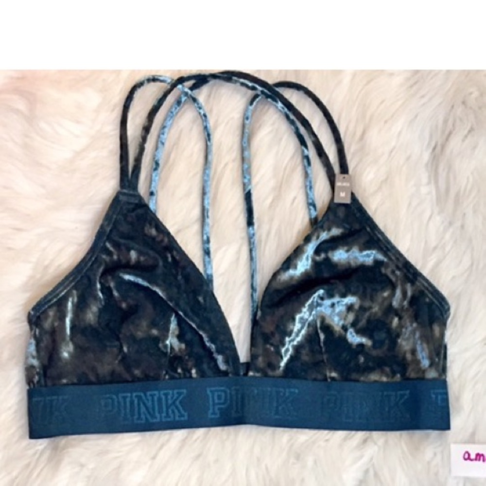 S VELVET VS PINK Bralette Teal Sapphire Blue