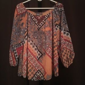 NY&C soho print blouse size medium