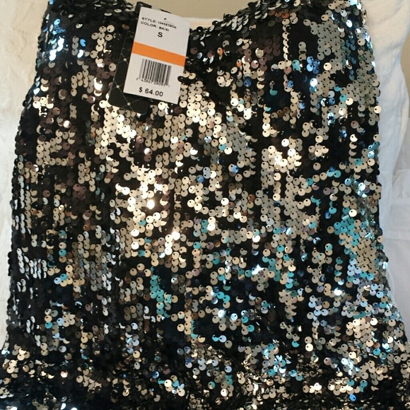 Black and Silver Sequin Strapless Dress NWT - Picture 3 of 3