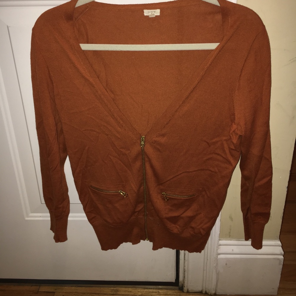 J Crew Burnt Orange Cardigan