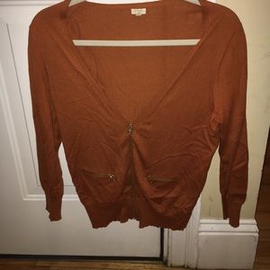 J Crew Burnt Orange Cardigan