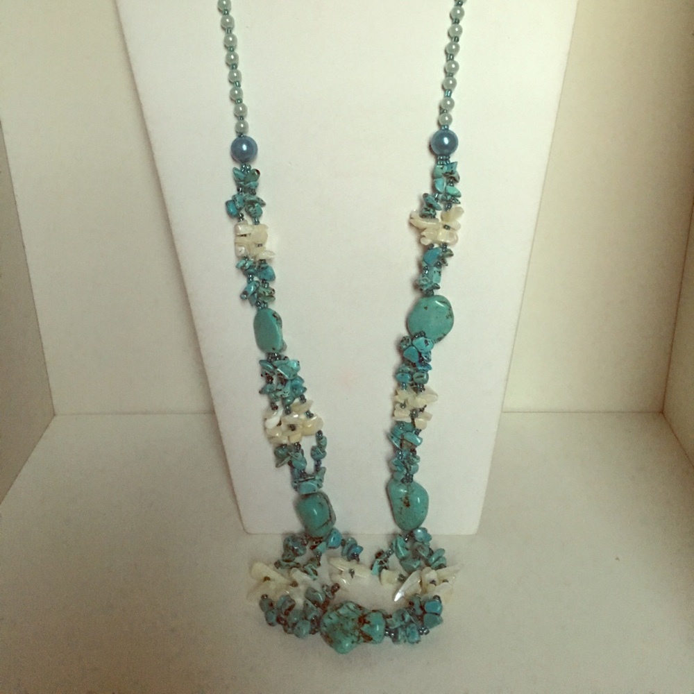 Turquoise necklace and earring set