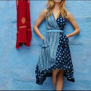Anthropologie Maeve eclipsed paisley wrap dress