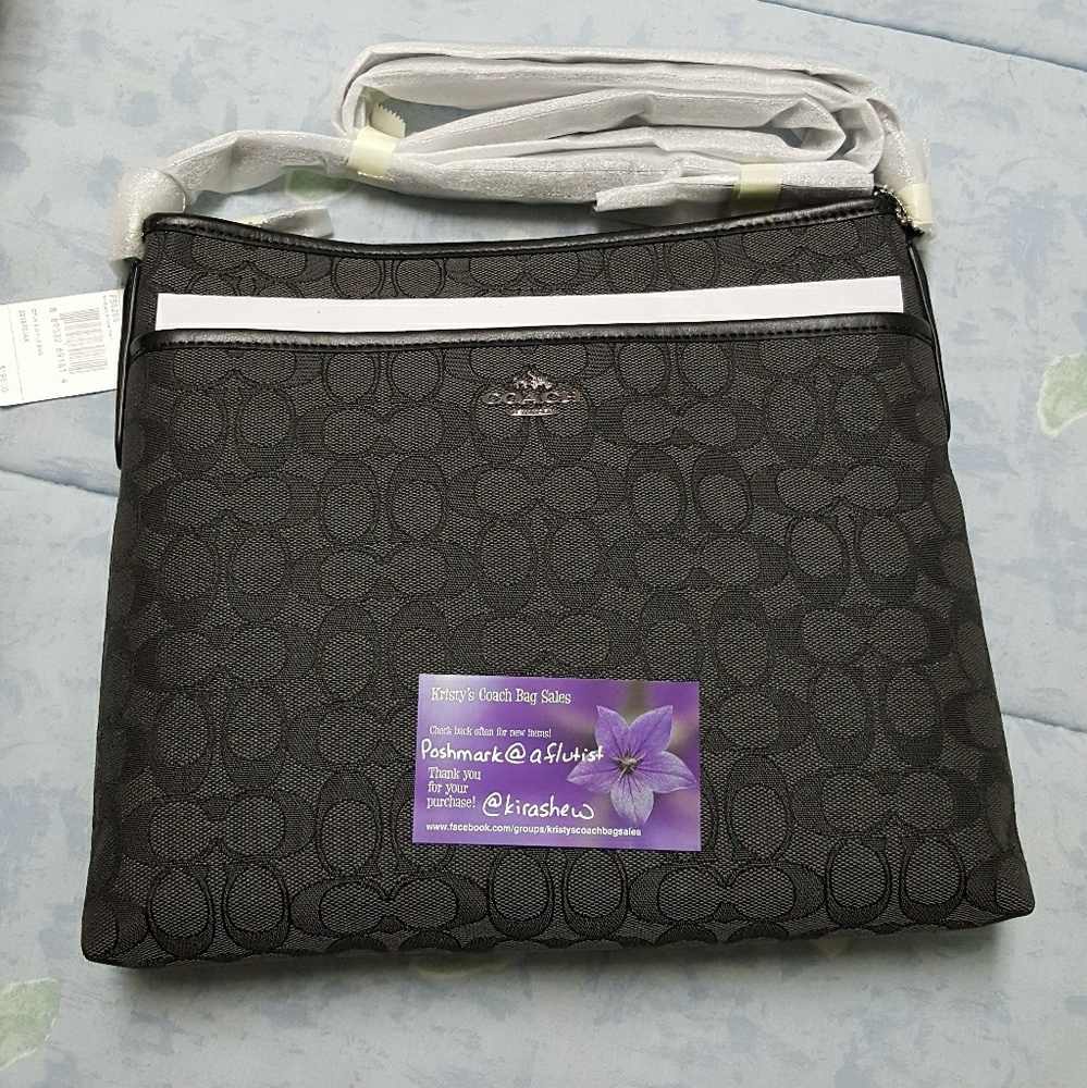 NWT Coach signature file bag crossbody in gray