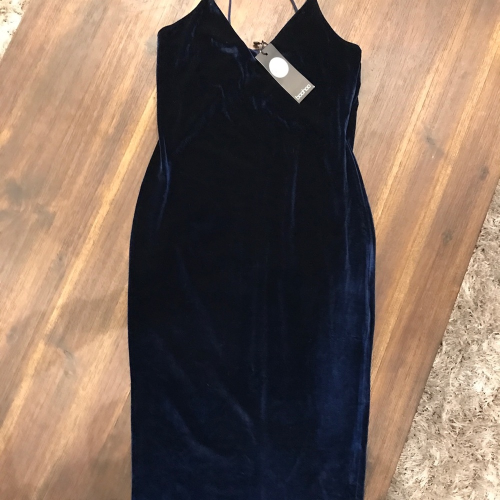 Navy velvet dress