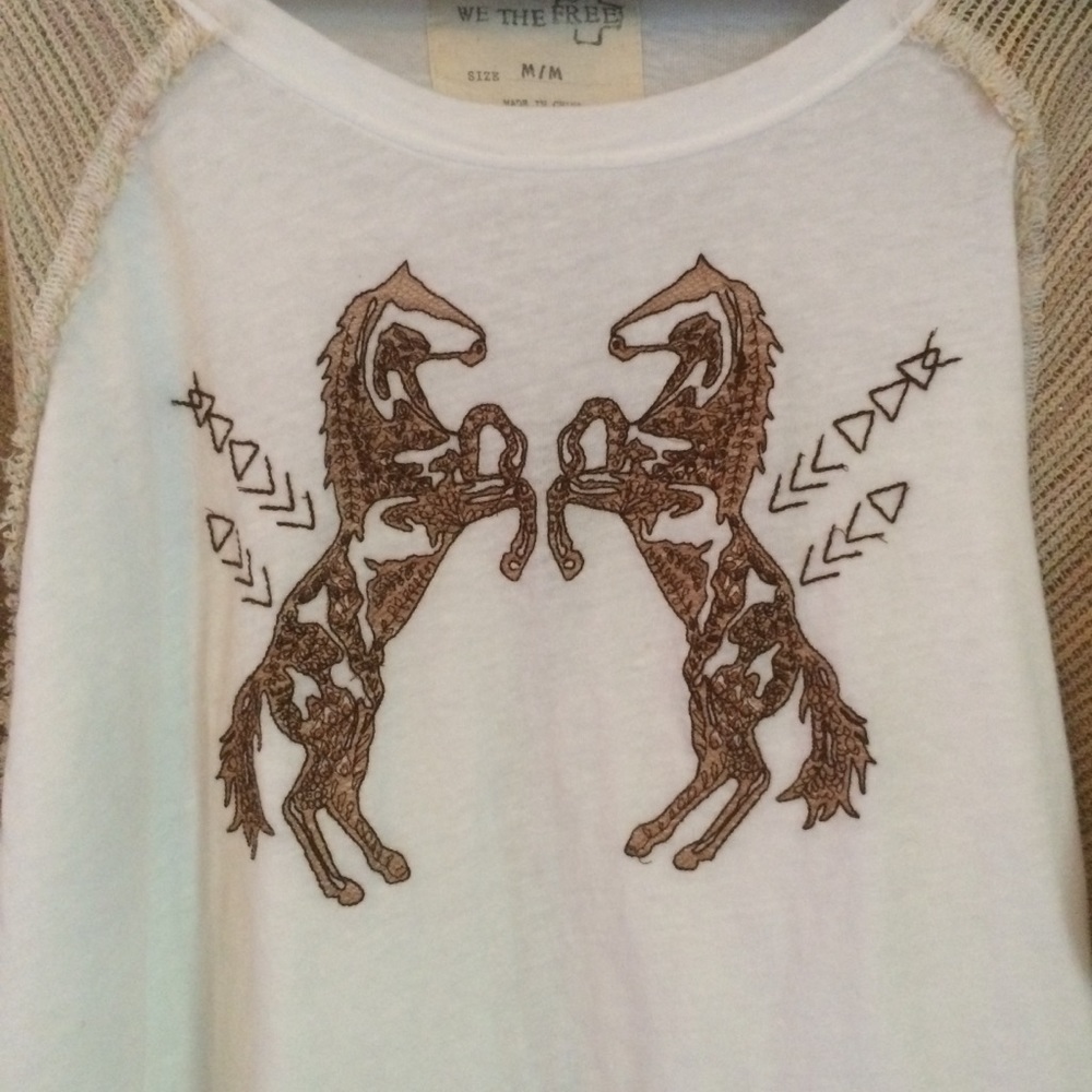 We The Free (Free People) Embroidered Horse Shirt