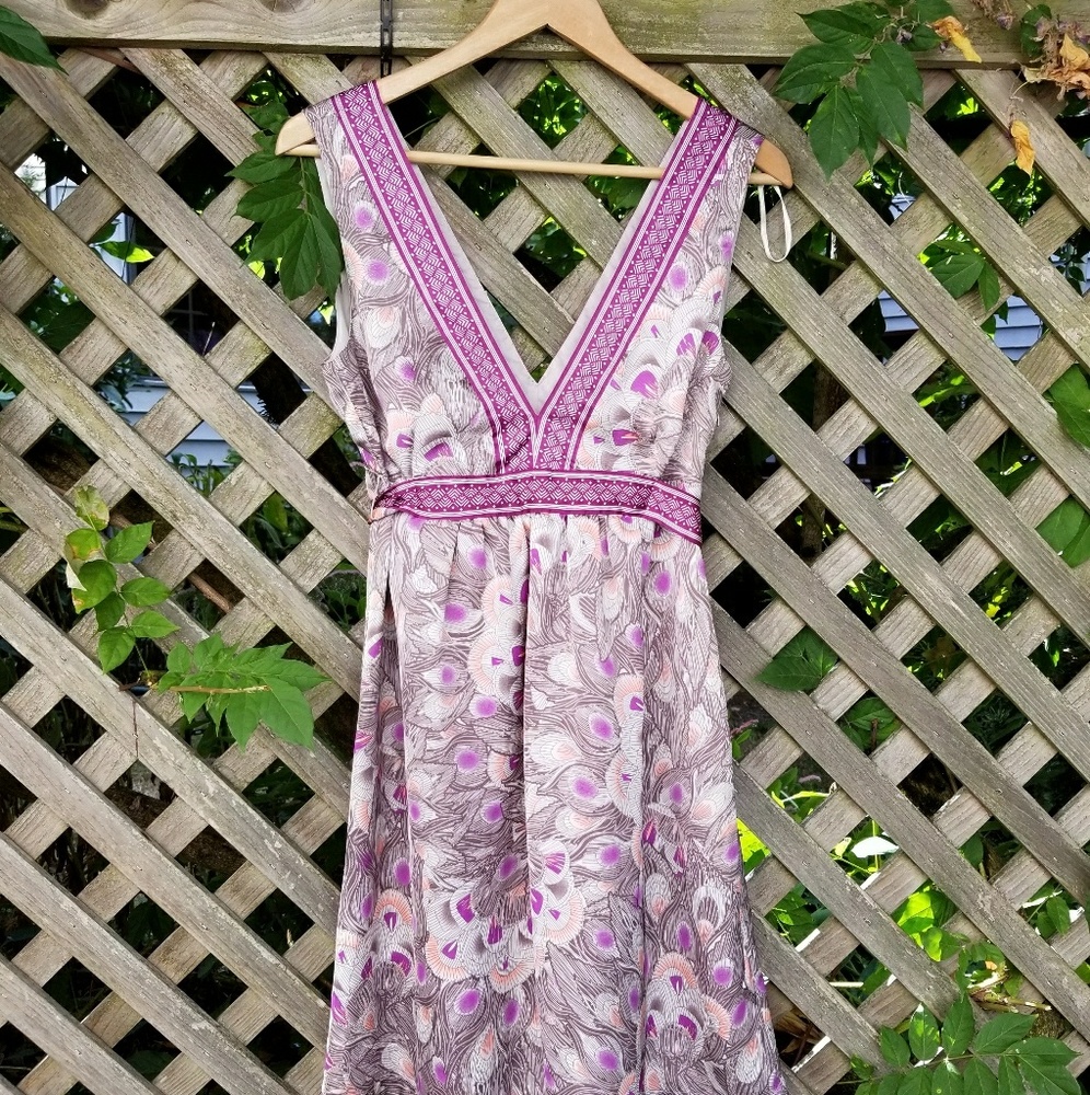 Silky Patterned Fit & Flare Dress