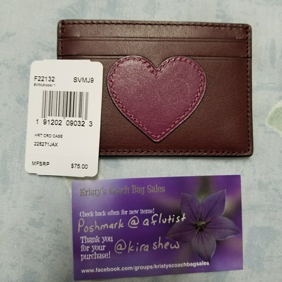 NWT Coach card cases in heart or star - Picture 4 of 4