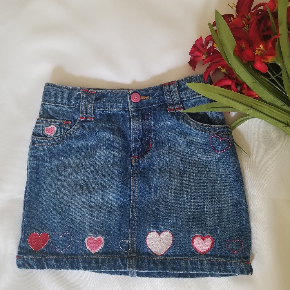Girls - Denim Heart Skirt