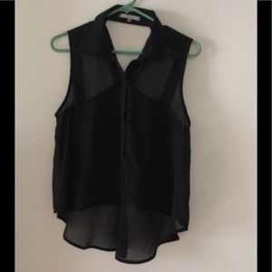 Sheer button up top