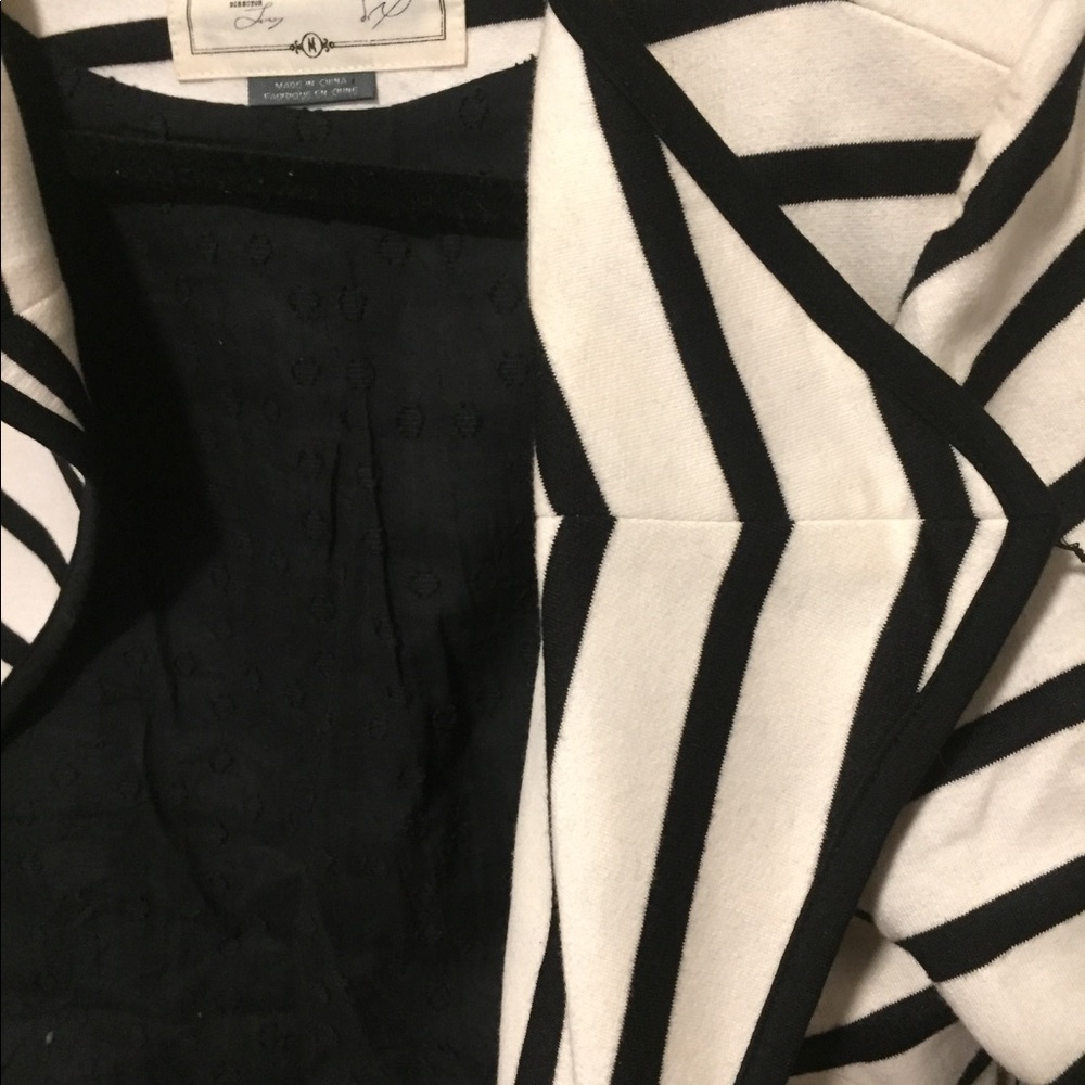 Anthropologie white/black striped blazer - Picture 3 of 8