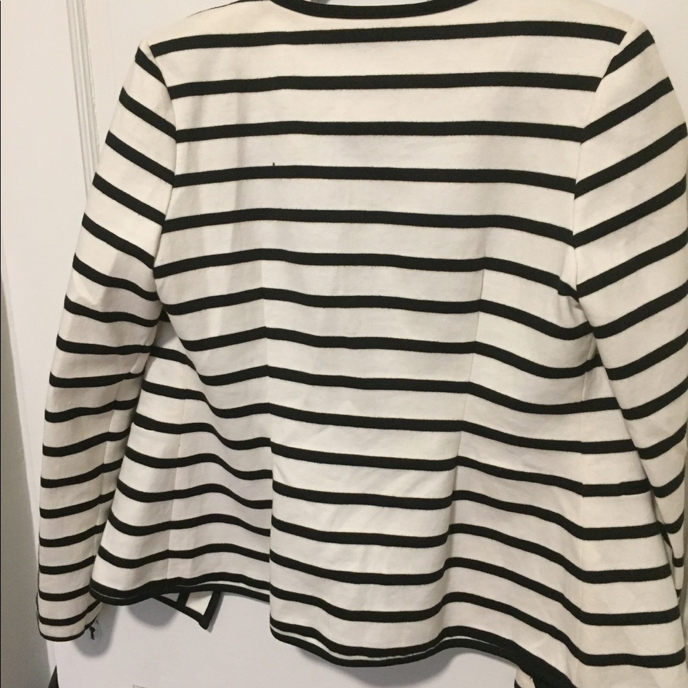 Anthropologie white/black striped blazer - Picture 7 of 8