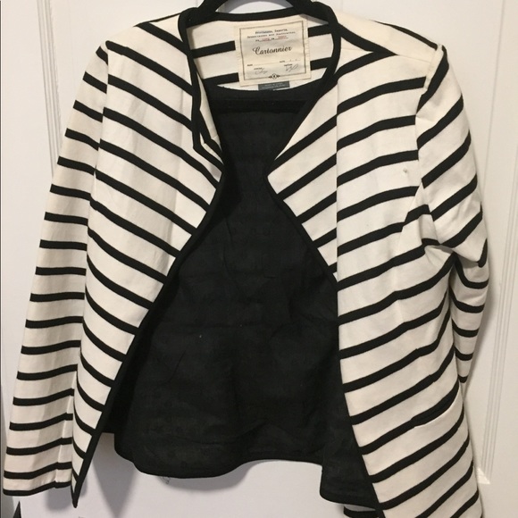 Anthropologie Jackets & Blazers - Anthropologie white/black striped blazer