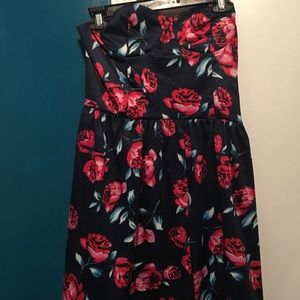 Blue and pink floral dress