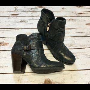 Vince Camuto Navy and Gold Iridescent Booties Vince Camuto Navy and Gold Iridescent Booties
